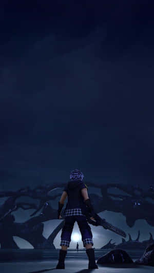 Sora Wielding The Keyblade In Kingdom Hearts Wallpaper