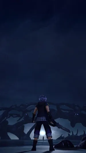 Sora Wielding The Keyblade In Kingdom Hearts Wallpaper