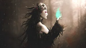 Sorceress_ Summoning_ Mystical_ Energy Wallpaper