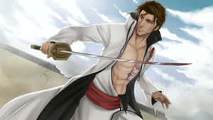 Sosuke Aizen In His Shinigami Garb Wallpaper