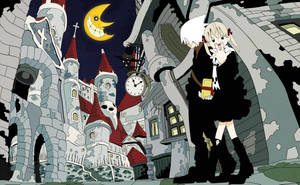 Soul Eater Moon Over A Church Wallpaper