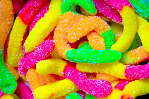 Sour Gummy Worm Candies Wallpaper