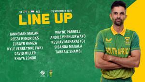 South Africa Cricket Lineup Banner Wallpaper