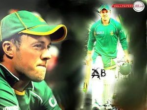 South Africa's Cricket Luminary: Ab De Villiers In Action Wallpaper