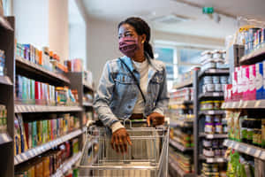 South African Woman At The Grocery Wallpaper