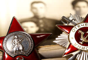 Soviet Military Medalsand Uniform Wallpaper
