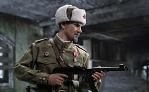 Soviet_ Soldier_with_ P P S H41 Wallpaper
