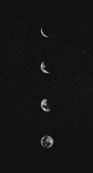 Space Aesthetic Phases Of Moon Wallpaper