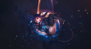 Space Anime Cat Girl Wallpaper
