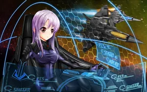 Space Anime Girl Pilot Wallpaper