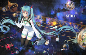 Space Anime Hatsune Miku Cover Wallpaper