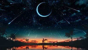 Space Anime Shooting Stars Wallpaper