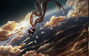 Space Anime Vocaloid Hatsune Miku Wallpaper