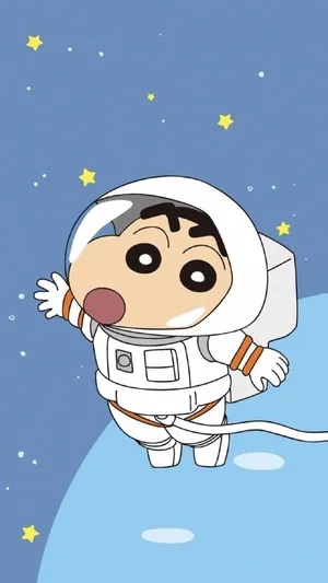 Space Astronaut Shin Chan Iphone Wallpaper