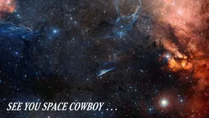 Space Cowboy Galaxy Scene Wallpaper