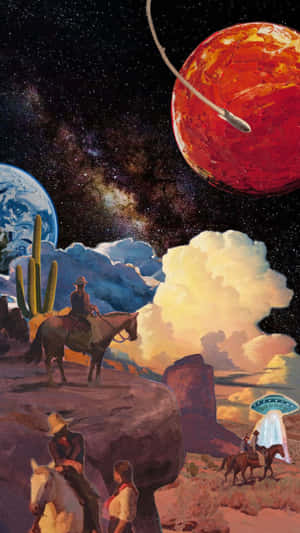 Space Cowboy In Cosmic Frontier Wallpaper