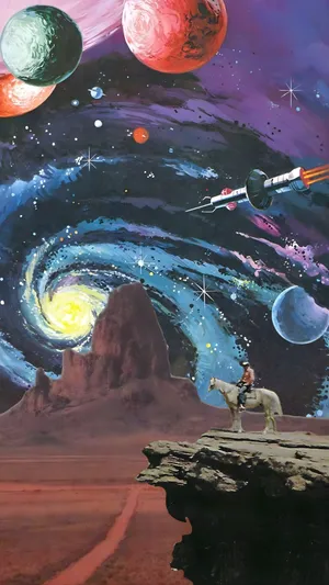 Space Cowboy In Cosmic Frontier Wallpaper