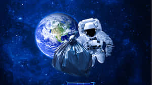 Space Debris Floating In Earth's Orbit Wallpaper