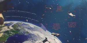 Space Debris In Earth's Orbit Wallpaper