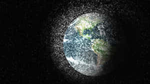 Space Debris In Earth's Orbit Wallpaper