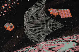 Space Debris Orbiting Earth Wallpaper