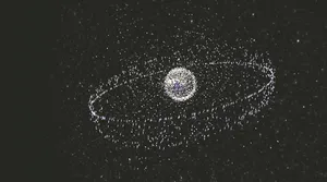 Space Debris Orbiting Earth Wallpaper