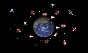 Space Debris Orbiting Earth Wallpaper