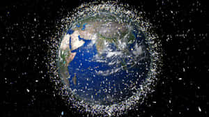 Space Debris Orbiting Earth Wallpaper