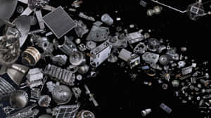 Space Debris Orbiting Earth Wallpaper