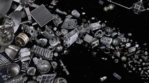 Space Debris Orbiting Earth Wallpaper