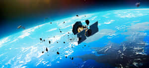 Space Debris Orbiting Earth Wallpaper