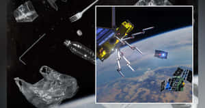 Space Debris Orbiting Earth Wallpaper