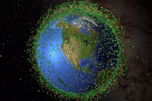 Space Debris Orbiting Earth Wallpaper