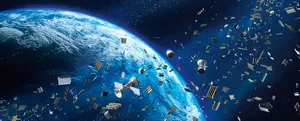 Space Debris Orbiting Earth Wallpaper