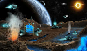 Space Mining Expedition Wallpaper
