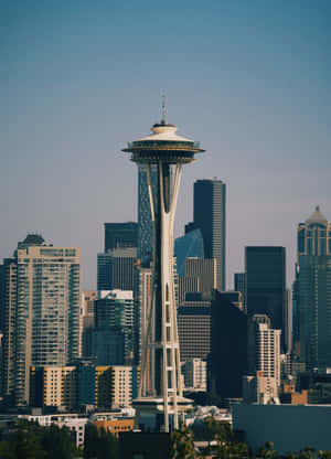 Space Needle Observation Deck In Cool Seattle Wallpaper