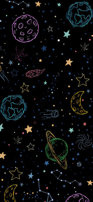 Space Pattern Iphone 16e Wallpaper Wallpaper