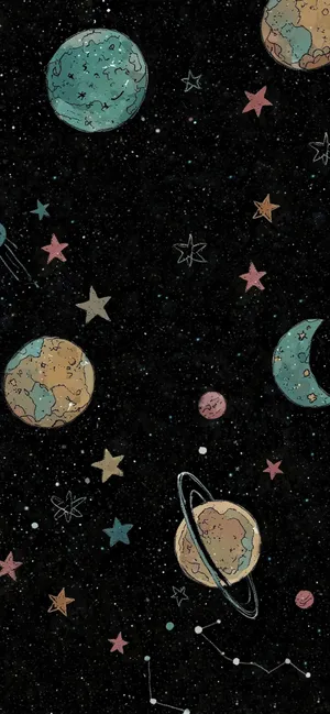 Space Themed Iphone 16e Wallpaper Wallpaper