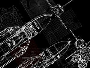 Spacecraft Blueprint Design Wallpaper