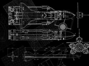 Spacecraft Blueprint Design Wallpaper