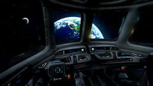 Spaceship Cockpit Viewof Earth Wallpaper