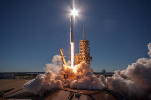 Spacex Take Off Space Pad Wallpaper