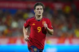 Spanish Footballer Gavi In Action Wallpaper