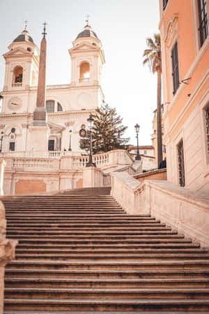 Spanish Steps Clear Sky Wallpaper