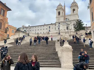 Spanish Steps Cloudy Sky Wallpaper