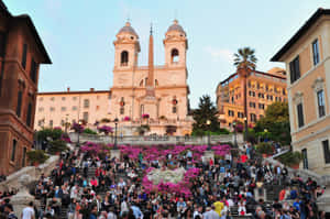 Spanish Steps Monument People Wallpaper