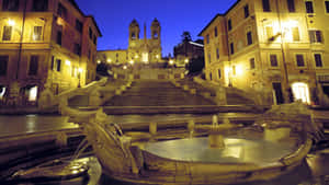 Spanish_ Steps_ Twilight_ View_ Rome Wallpaper