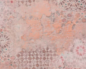 Spanish Tiles In Brown And Orange Distraught Wallpaper