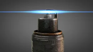 Spark Plug Gray Background Blue Light Wallpaper
