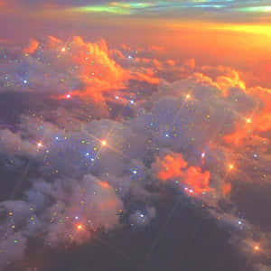 Sparkle Details Trippy Aesthetic Clouds Wallpaper
